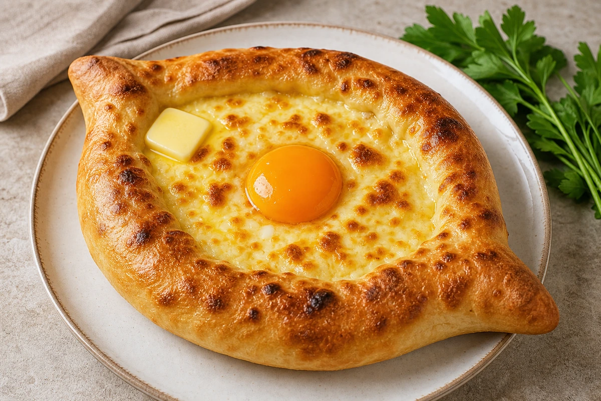 Аджарские хачапури с яйцом