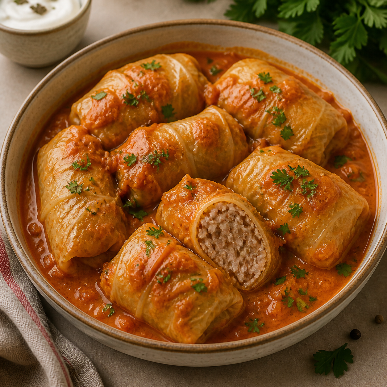 Голубцы с мясом и рисом