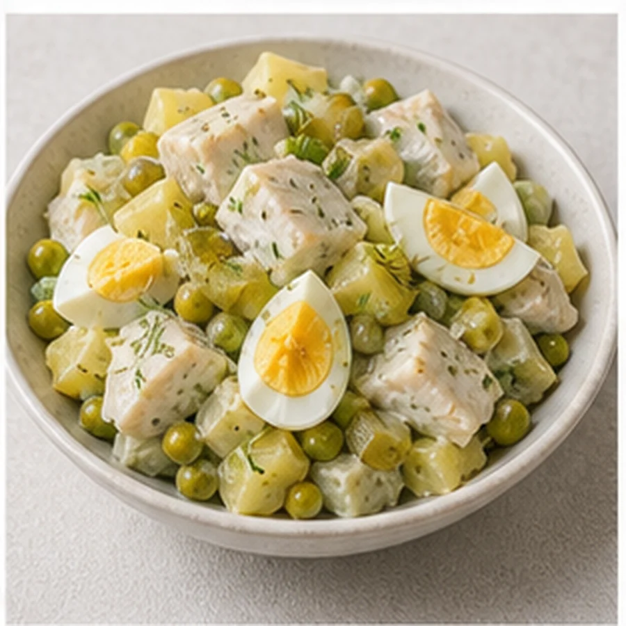 Салат с треской и картофелем